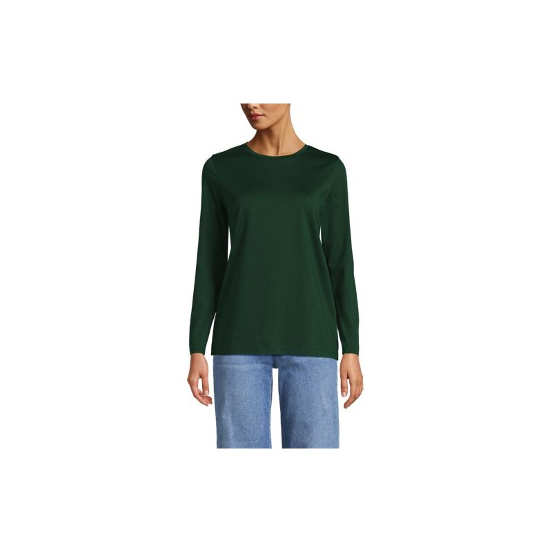 Supima Long Sleeve Crew Neck T-shirt, Women, size: 10-12, regular, 115539937
