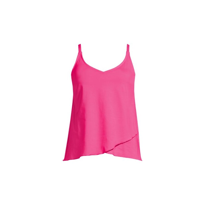 Tulip Hem Tankini Top, Women, size: 20-22, plus, Pink, Nylon-blend, by 115261267