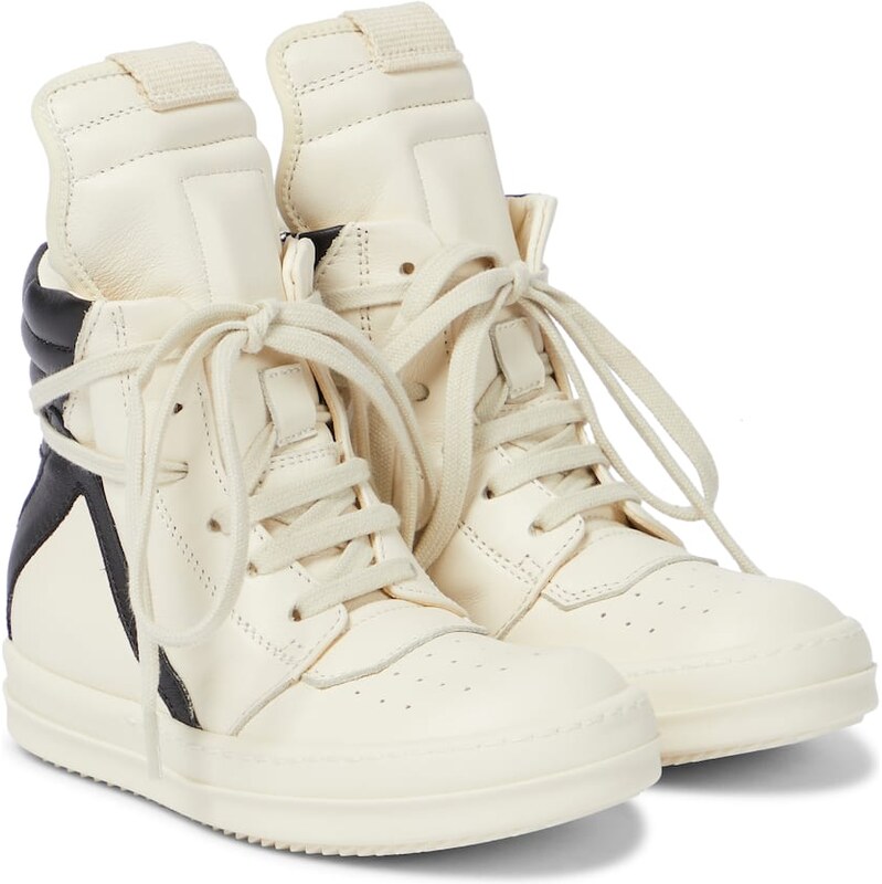 Rick Owens Kids Geobasket leather high-top sneakers