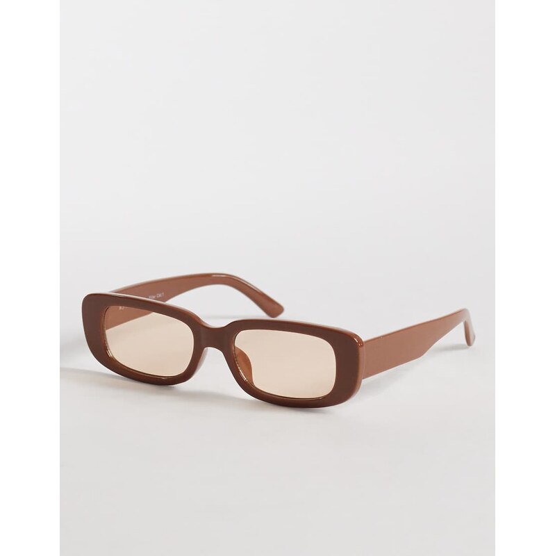AJ Morgan callie rectangular sunglasses in chocolate brown 113277372