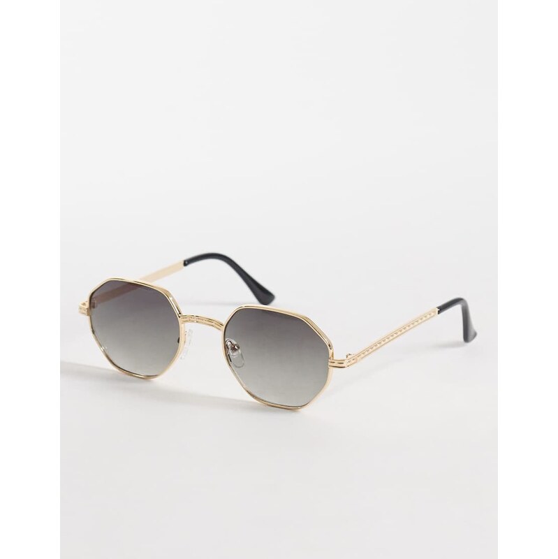 AJ Morgan IPO hexagonal metal sunglasses in gold 113277365