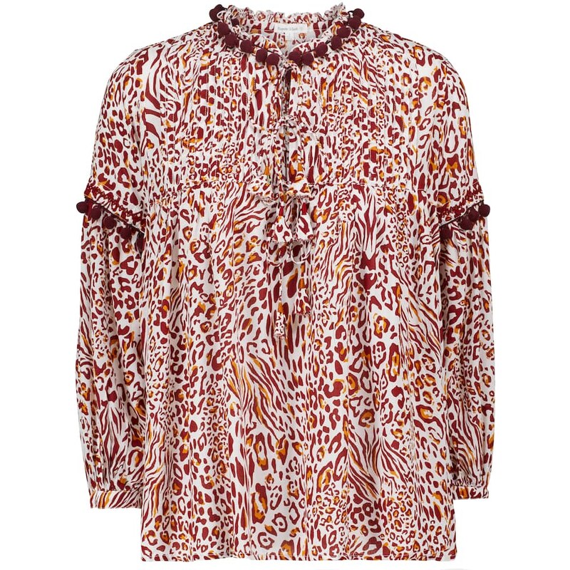 Poupette St Barth Clara leopard-print blouse