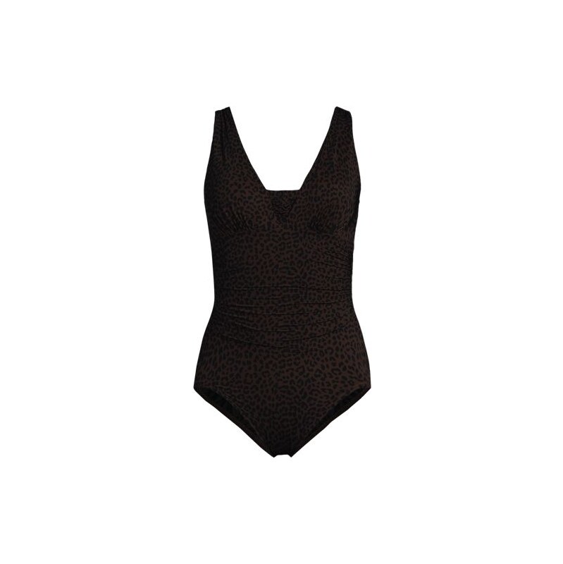 Grecian V-neck Slender Swimsuit, Women, size: 10, regular, Brown, 113256958