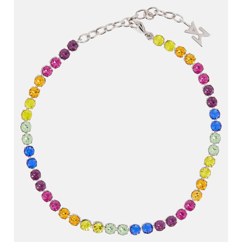 Amina Muaddi Tennis crystal-embellished anklet