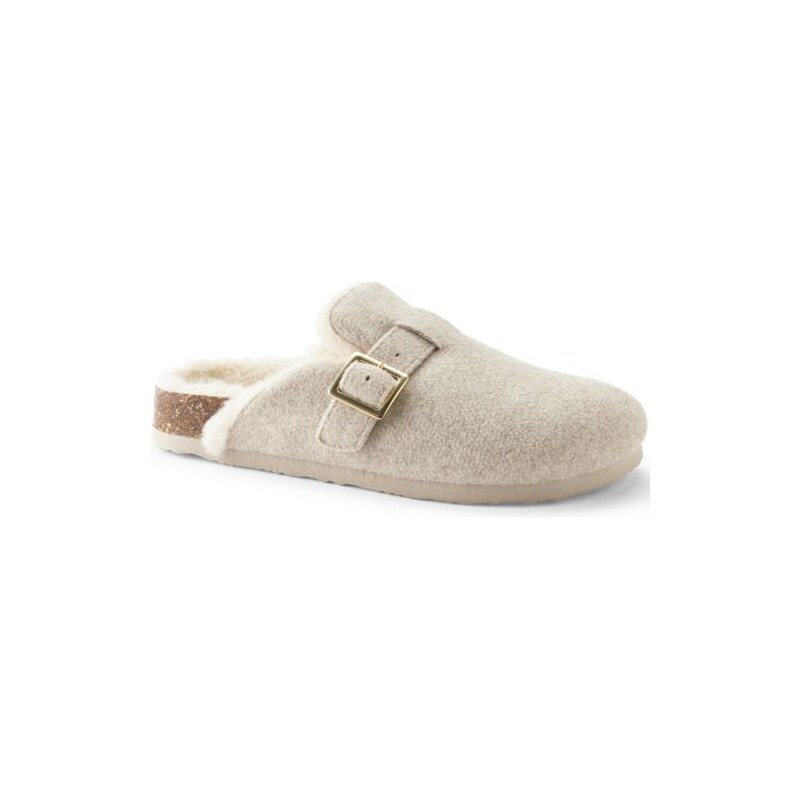 Buckle Mule Slippers, Women, size: 7, regular, Misc, by Lands End 115261458
