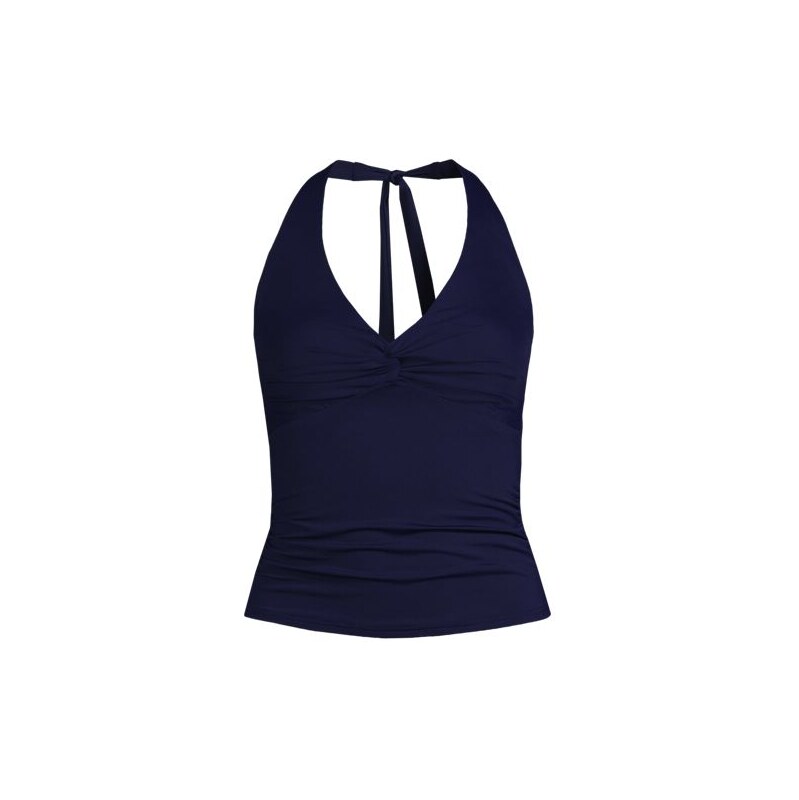 Knot Twist Halter Tankini Top, Women, size: 10, regular, Blue, Nylon 115261437