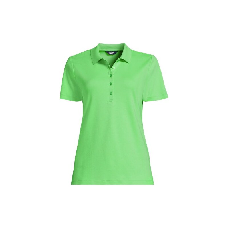 Supima Cotton Polo Shirt, Women, size: M, regular, Green, Cotton