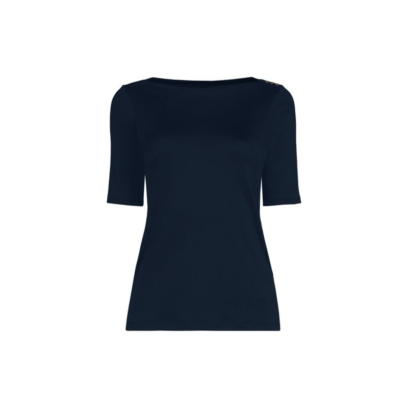 Supima Cotton Boat Neck Elbow Sleeve Top, Women, size: 20-22, plus, 115261546