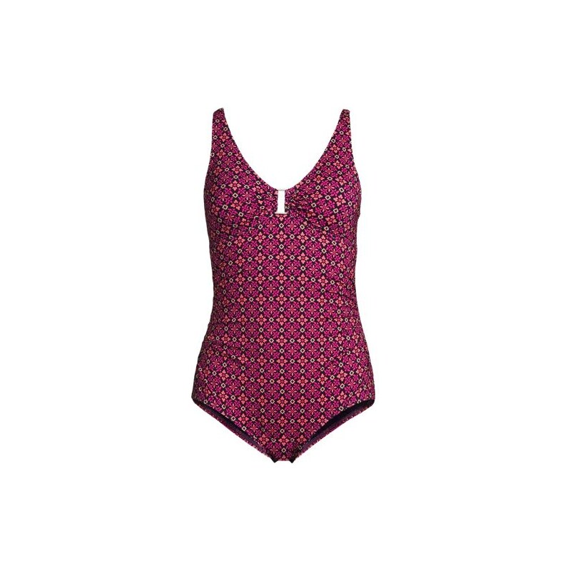Ring-front V-neck Swimsuit, Women, size: 8, regular, Purple,