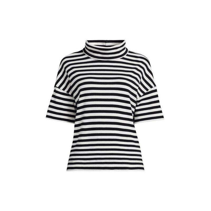 Relaxed Short Sleeve Supima Cotton Polo Neck Top, Women, size: 20-22, 115199799