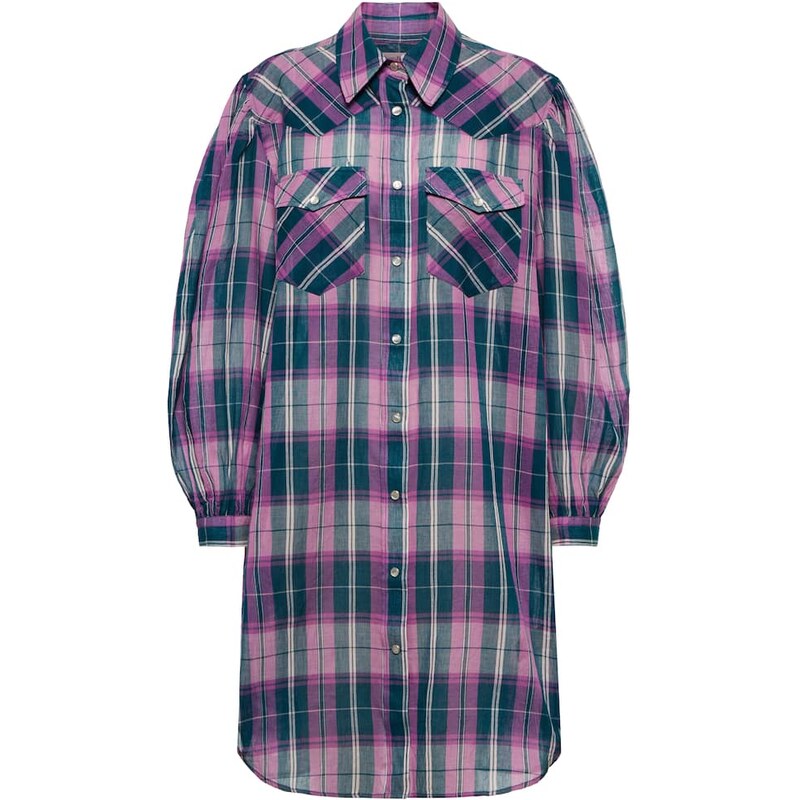 Marant Etoile Britany checked cotton shirt dress