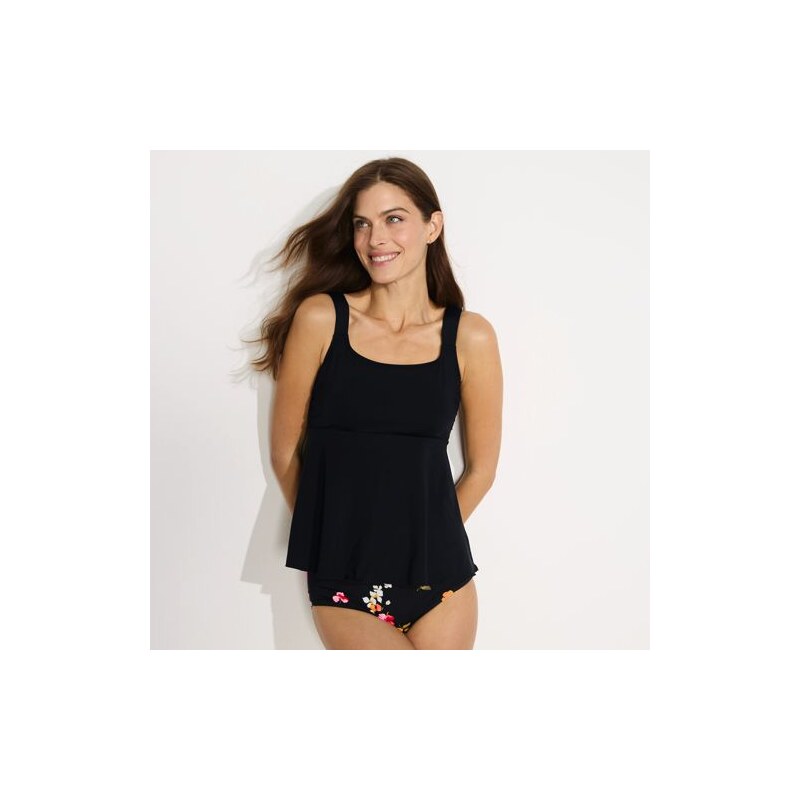Flutter Tankini Top, Women, size: 10 12, regular, Black, Spandex/Poly 113431907