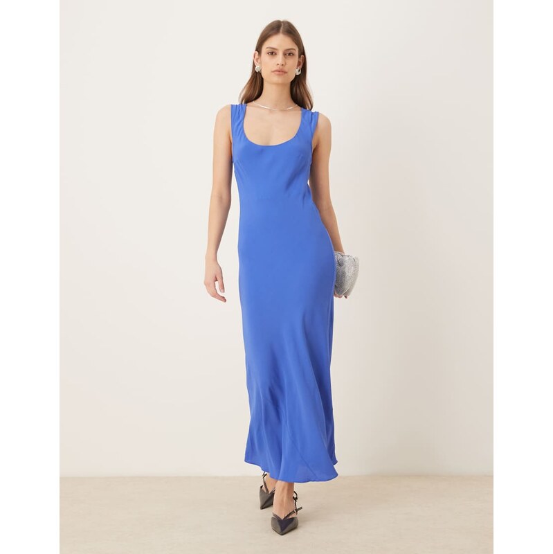 ASOS DESIGN cap sleeve midi dress in cobalt blue