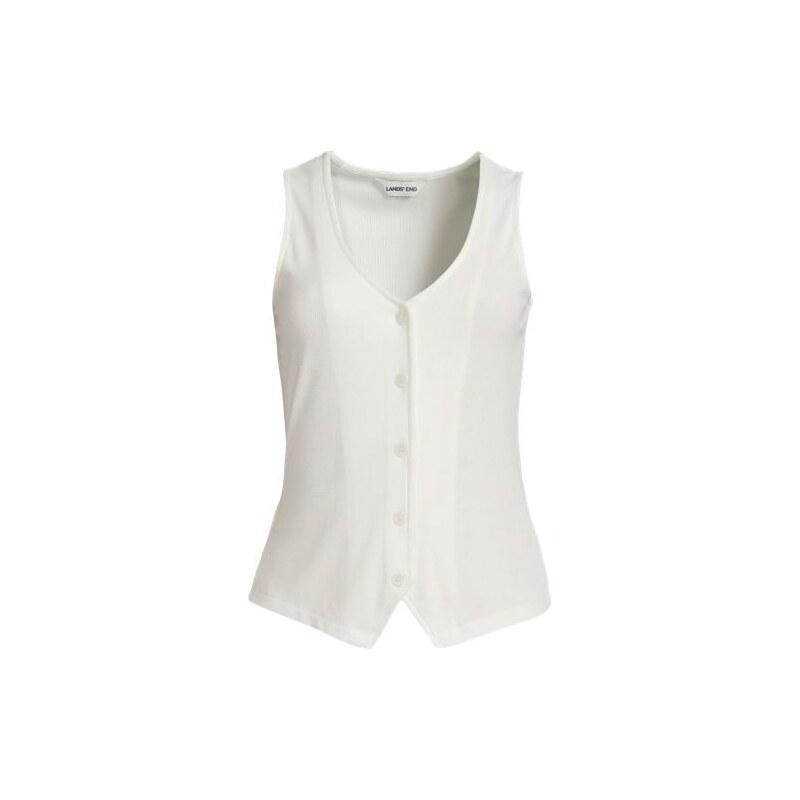 Drapey Rib Vest, Women, size: 3X, plus, Ivory, Spandex/Viscose