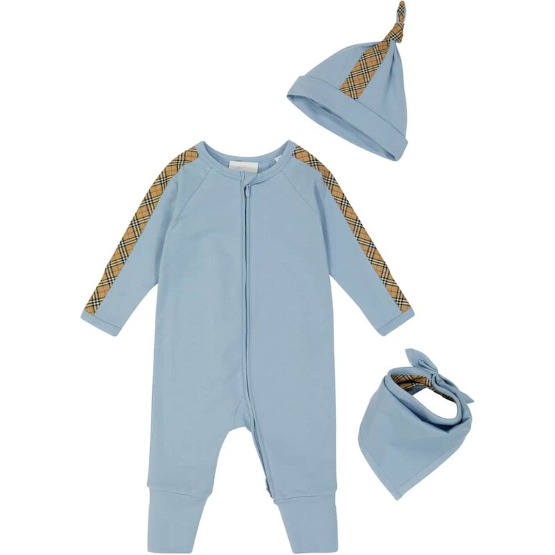 Burberry Kids Baby onesie, bib and hat set