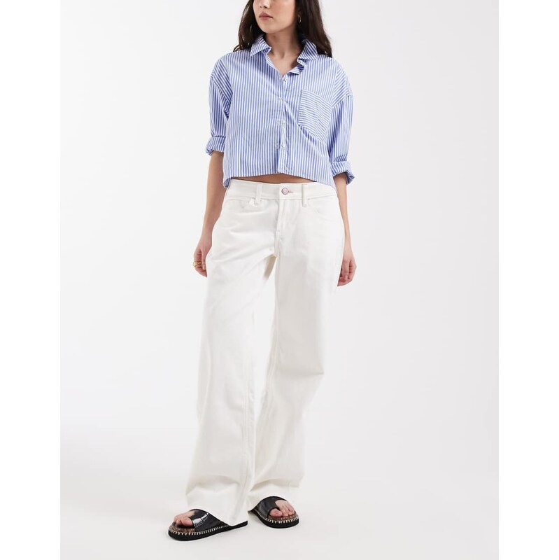 Hollister baggy low rise jeans in white 113268801