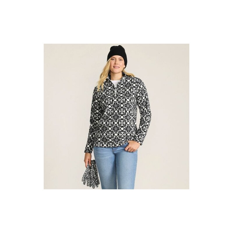 Anyweather Quarter Zip Fleece Pullover, Print, Women, size: 10-12, 113288655