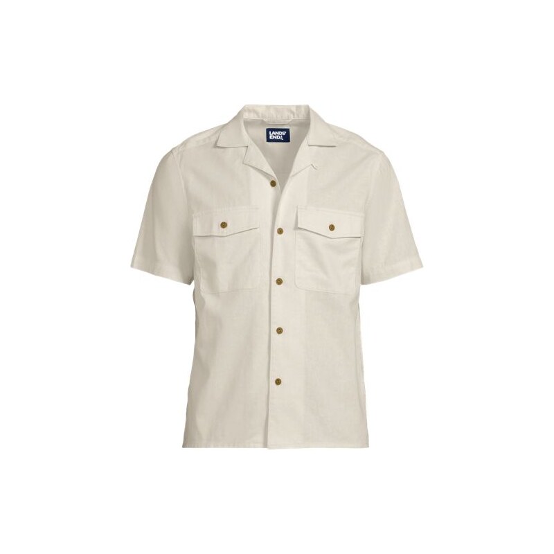 Soft Ease Linen Blend Short Sleeve Shirt, Men, size: M, regular,