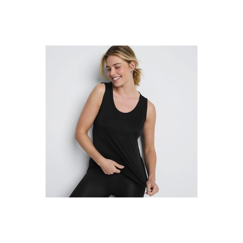 Lightweight Silk Interlock Vest, Women, size: L, regular, Black,