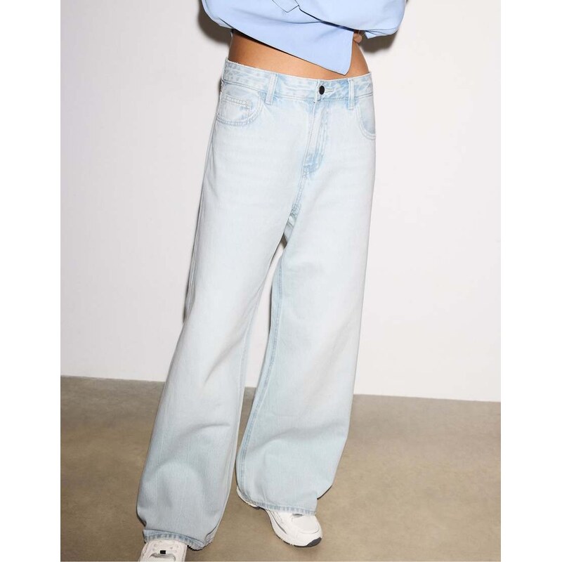 Stradivarius Wide-leg jeans in light bleach-Blue 113268847