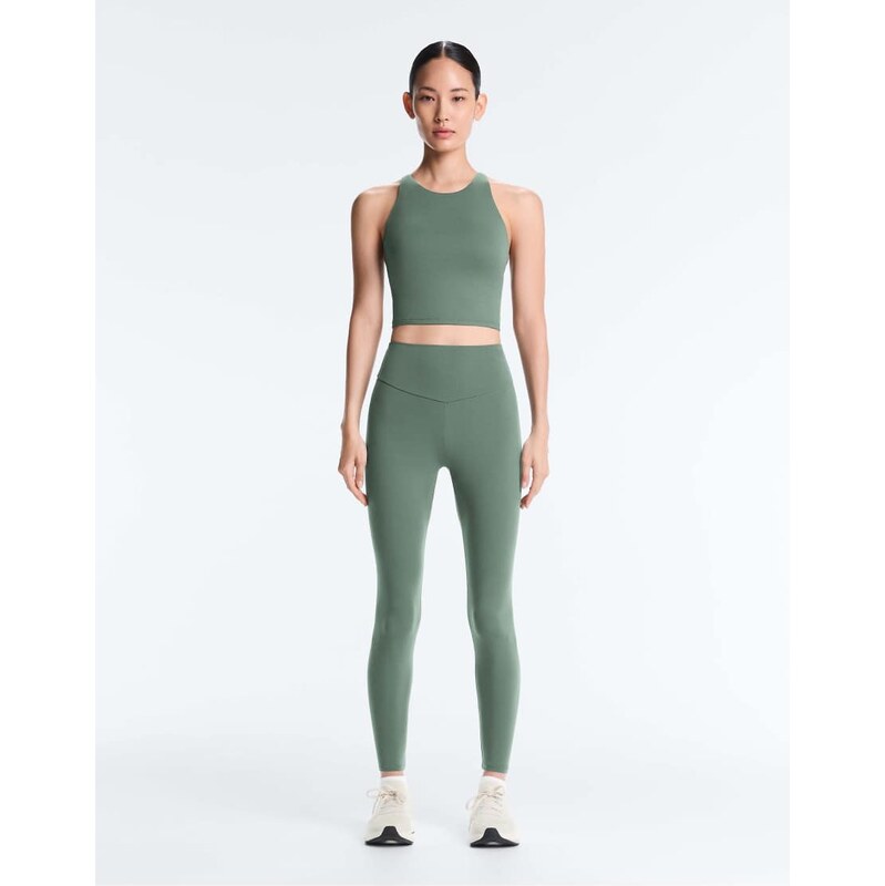 OYSHO Comfortlux strap tank top with cups in dark green