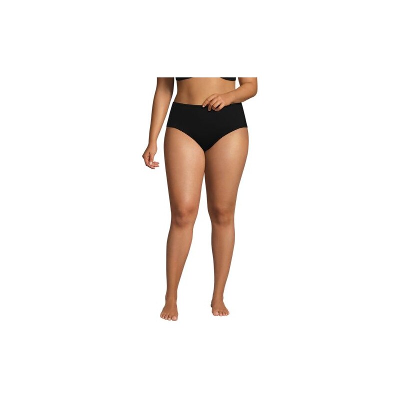 Mid Rise Bikini Bottoms, Women, size: 30, plus, Black, Spandex/Nylon 115570007