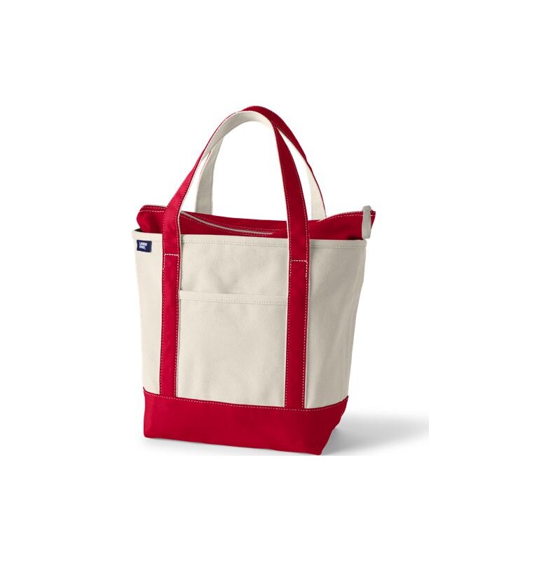 Medium Zip Top Canvas Tote Bag, Women, size: one size, regular, Red, 115262196