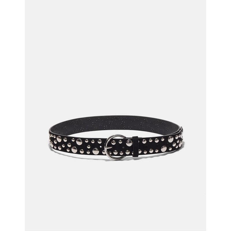 Stradivarius Belt with multi irregular studs in black 113268883