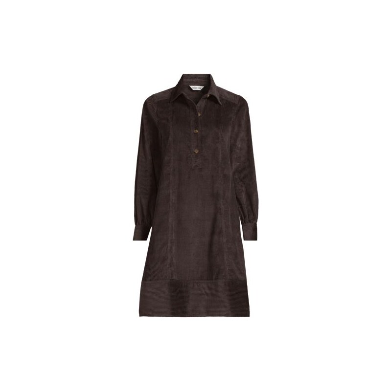 Long Sleeve Wide Wale Cord Popover Shirt Dress, Women, size: M,