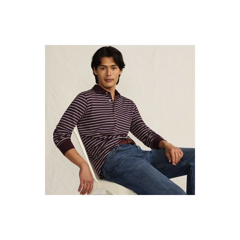 Long Sleeve Supima Polo Shirt, Traditional Fit, Men, size: S,