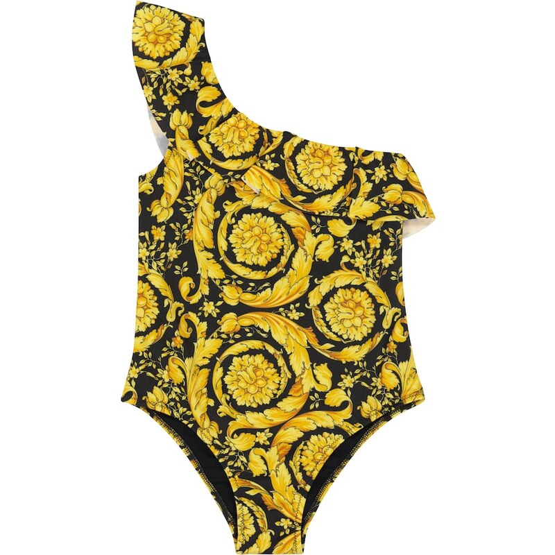 Versace Kids Ruffle-trimmed one-shoulder swimsuit