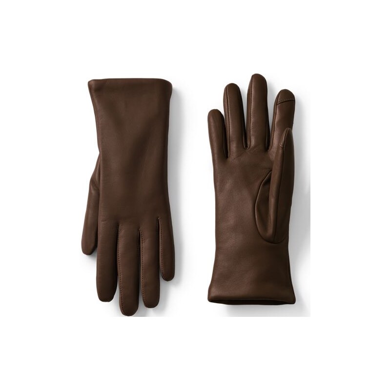 Cashmere Lined Touchscreen Leather Gloves, Women, size: XL,