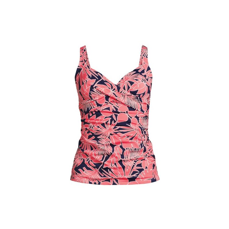 V-Neck Wrap Tankini Top, Women, size: 8, regular, Pink, Nylon