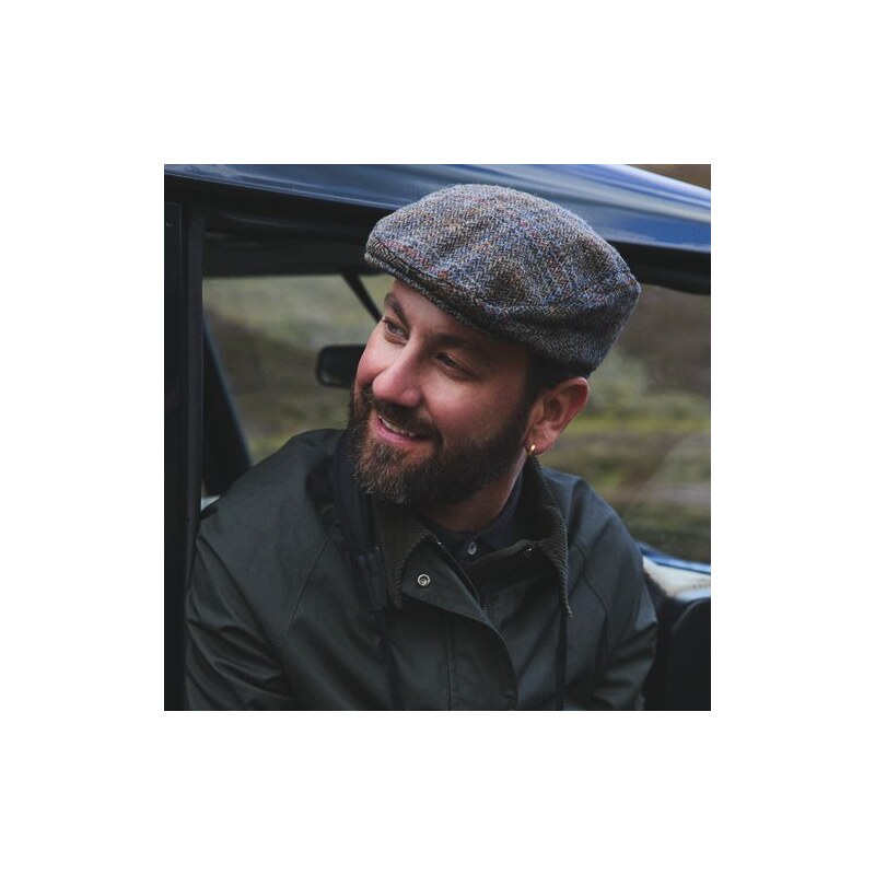 Harris Tweed Flat Cap, Men, size: one size, regular, Brown, Wool