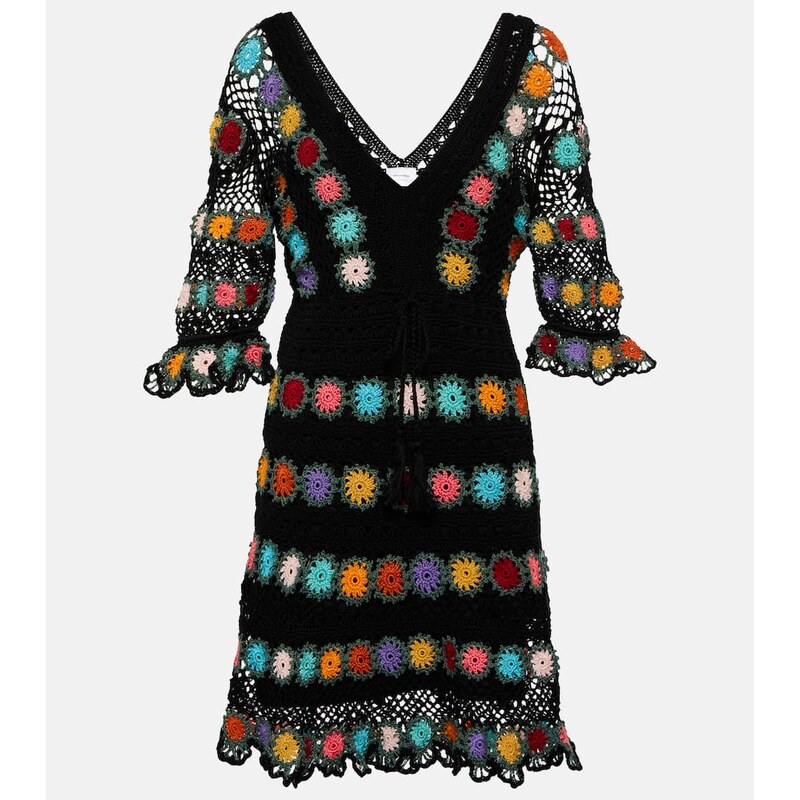 Anna Kosturova Bouquet crochet cotton minidress