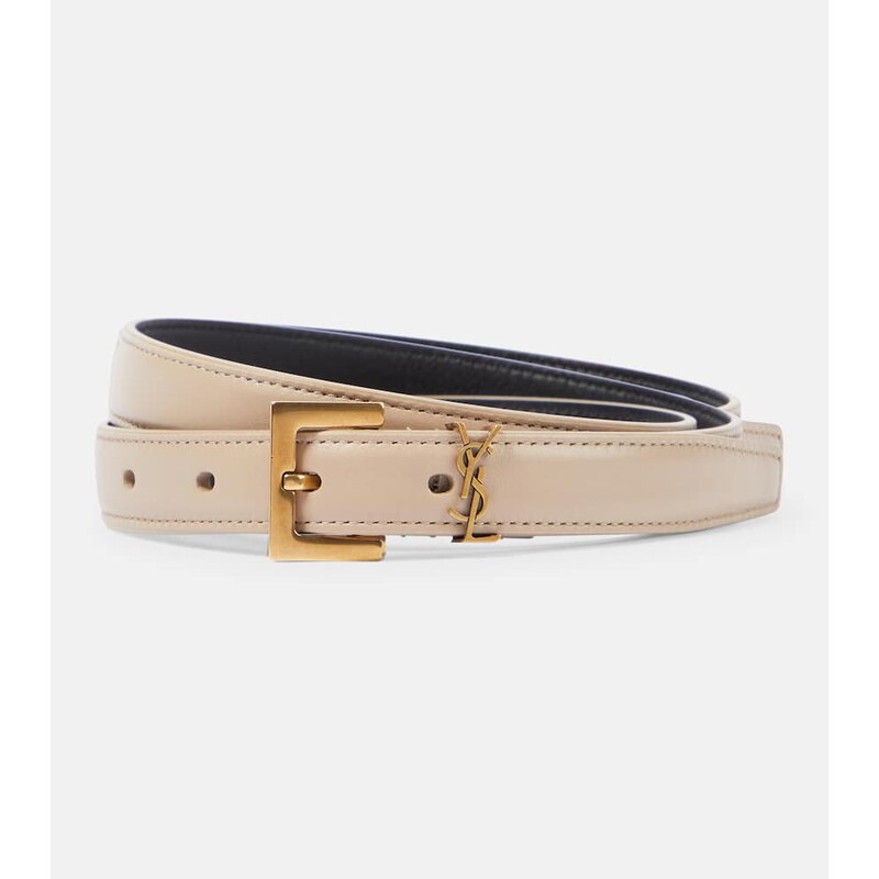 Saint Laurent Cassandre slim leather belt