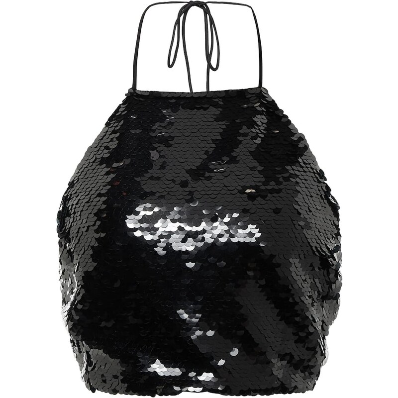 Magda Butrym Sequined halterneck crop top
