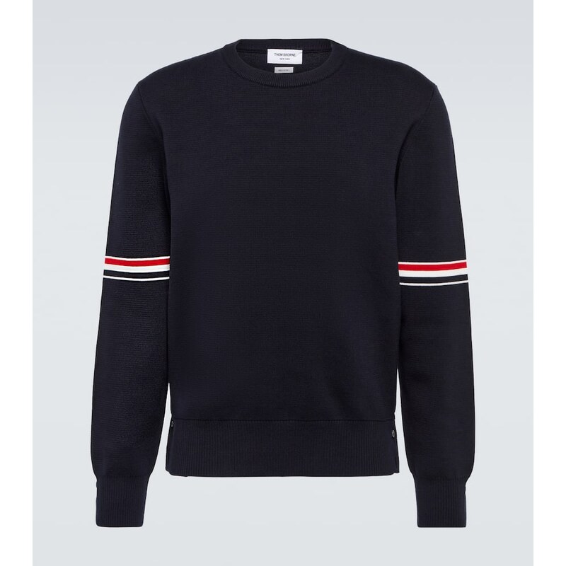 Svetr Thom Browne z bavlny v barvě navy