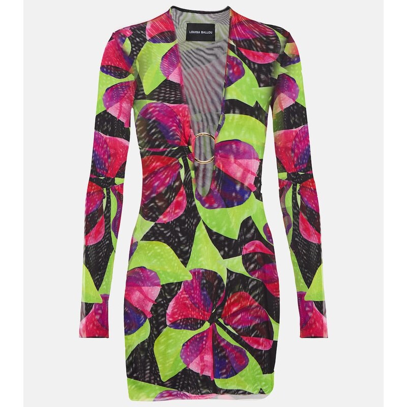 Louisa Ballou Helios printed mesh minidress