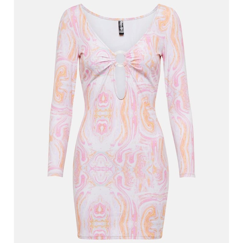 Reina Olga Duke printed cutout minidress