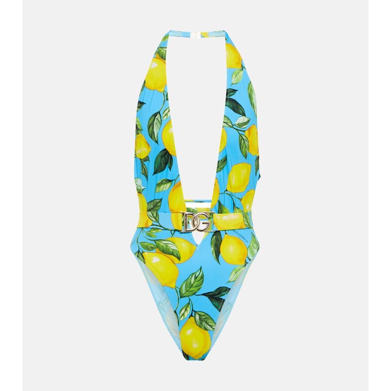 Dolce&Gabbana Printed halterneck swimsuit