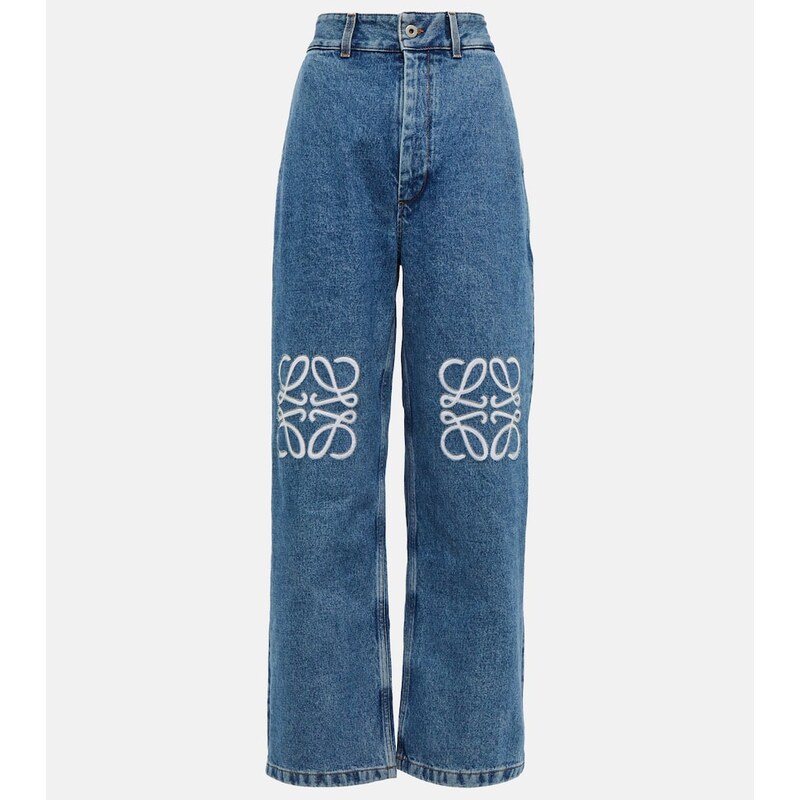 Loewe Anagram high-rise wide-leg jeans