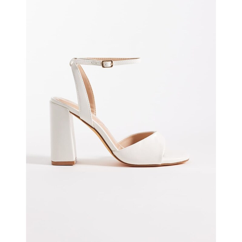 SEQWL block heeled sandal in white 113564208