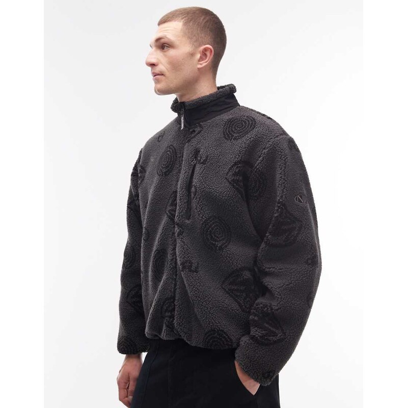 No Problemo space travel all over print fleece with double zip