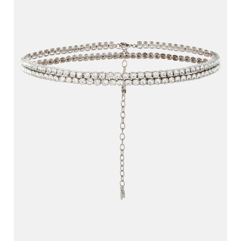 Amina Muaddi Crystal-embellished waist chain