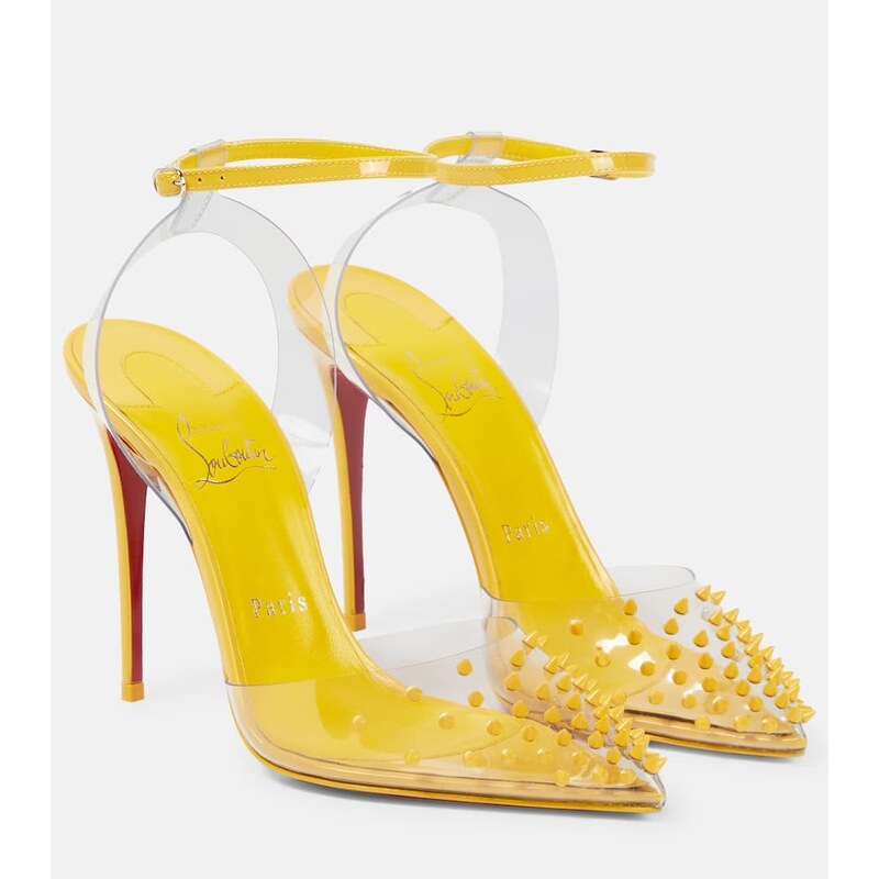 Christian Louboutin Spikoo 100 PVC and leather pumps