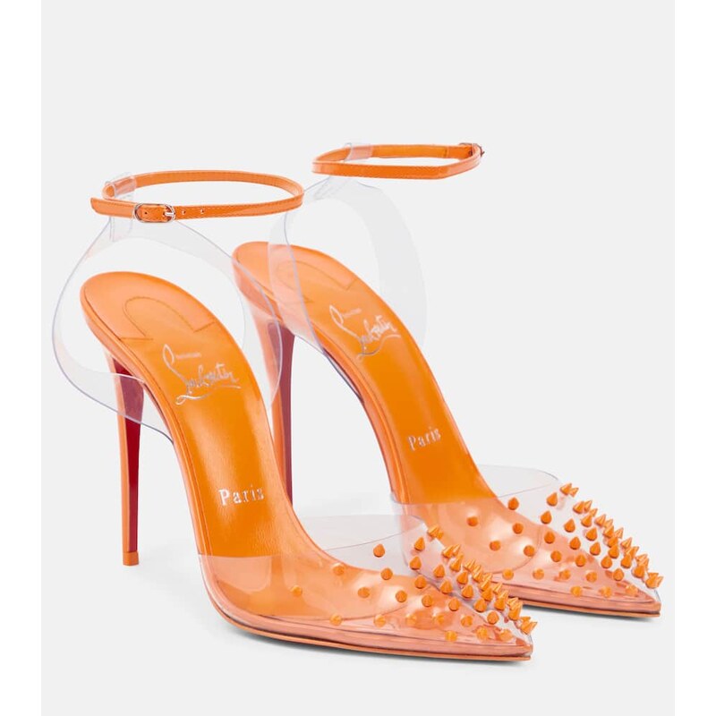 Christian Louboutin Spikoo 100 PVC and leather pumps
