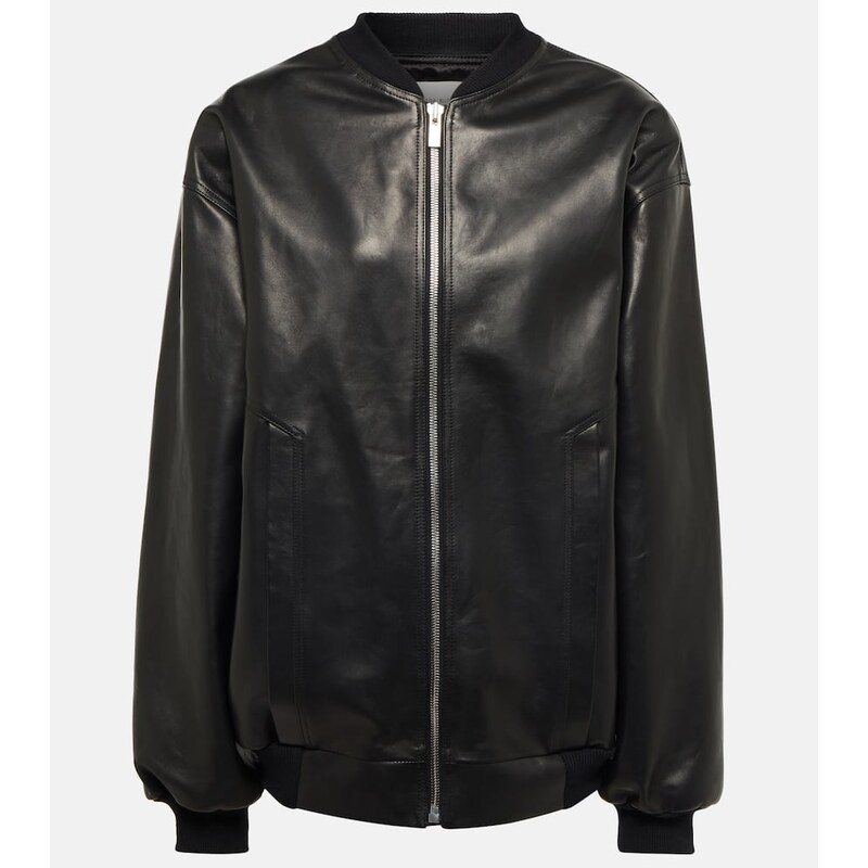 Dámský bomber z kůže, barva Ivory Glow