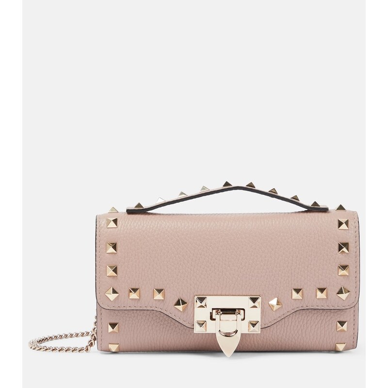 Valentino Garavani Rockstud Mini leather wallet on chain