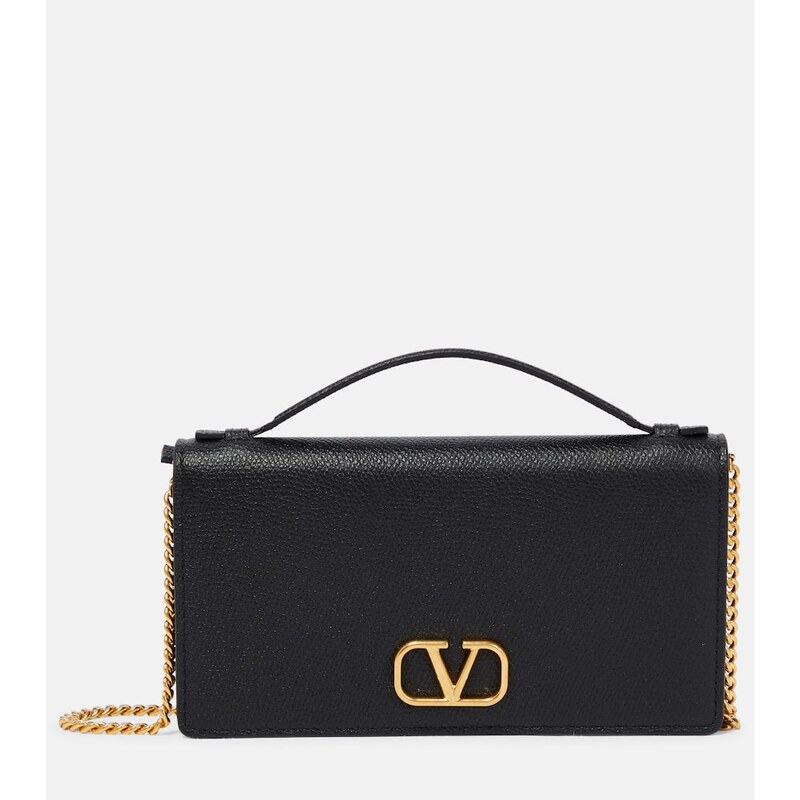 Valentino Garavani VSling leather wallet on chain